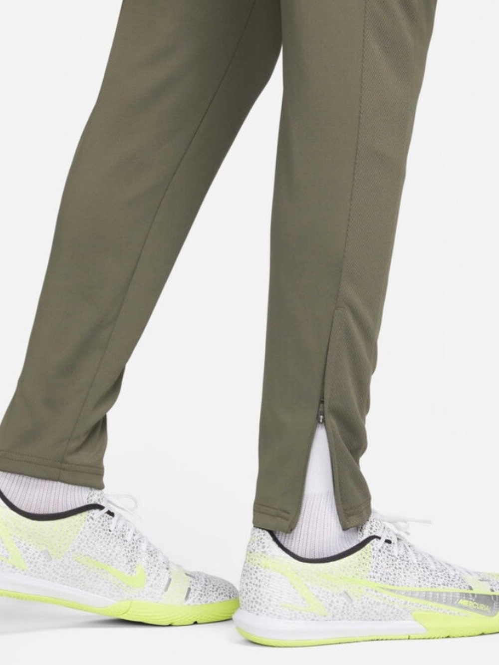 NIKE dry fit pull on gray neon green swoosh ankle zippers pockets NEW size XL